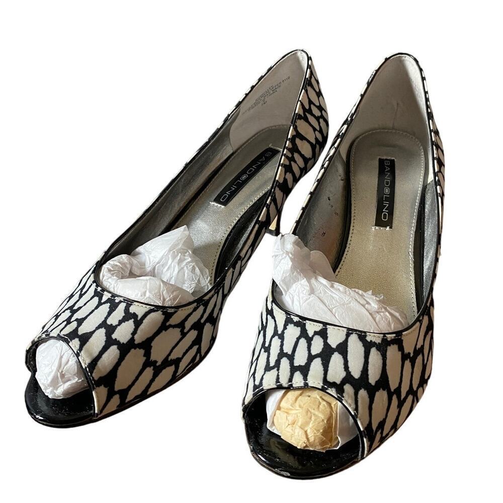 Bandolino Black White Heels 7M